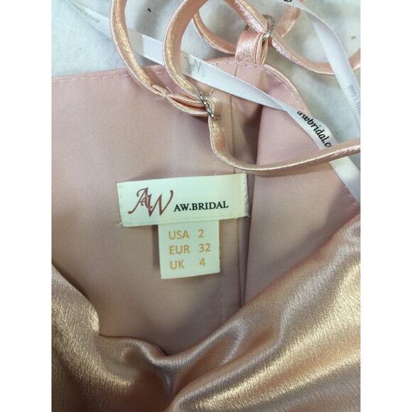 AW BRIDAL 2 XS pearl pink Leggero wedding guest bridesmaid party maxi dress b100 - Picture 9 of 10